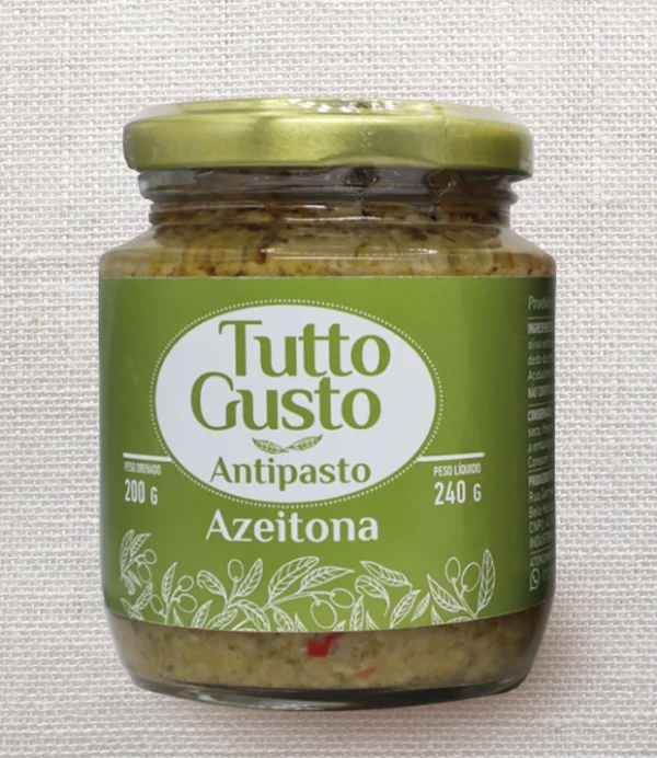 Antipasto de azeitonas verdes Tutto Gusto (240 gramas)